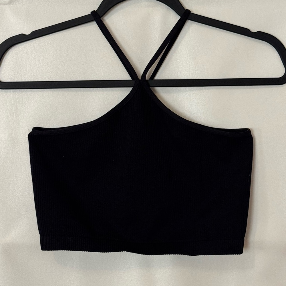 Black Halter Crop Top